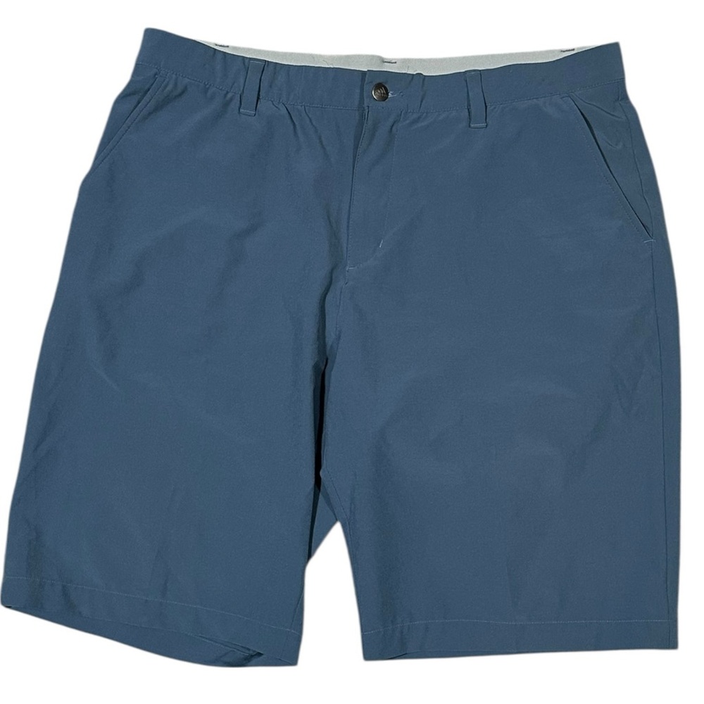 Adidas Men’s Golf Shorts Blue Logo Flat Front 36in